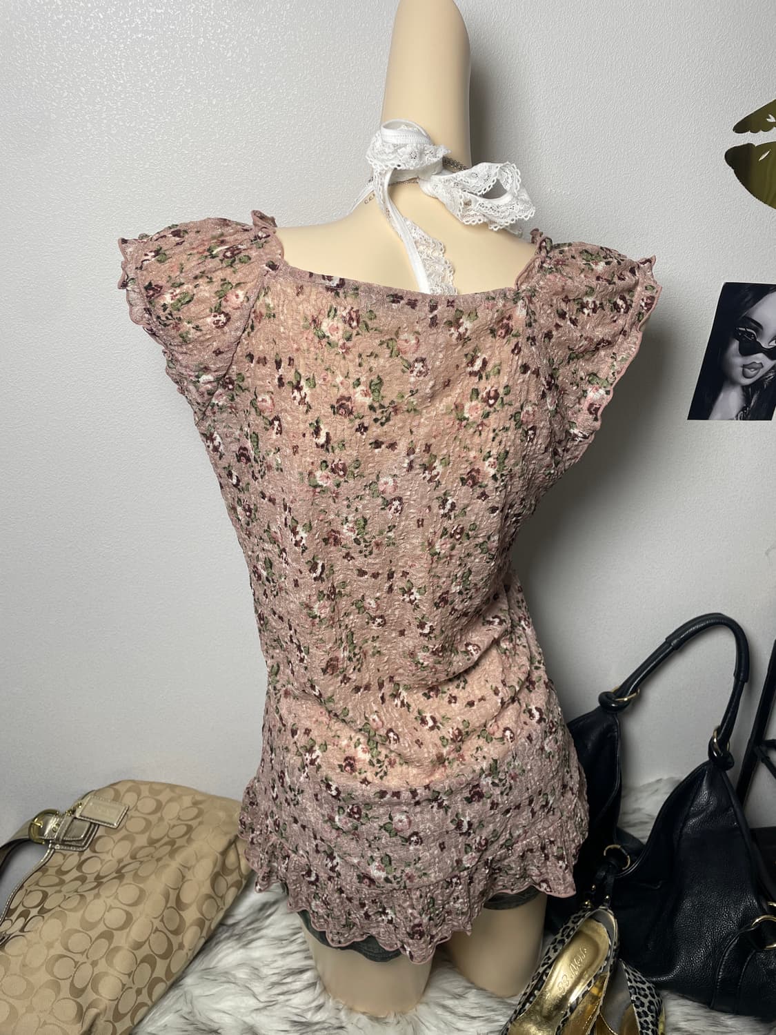 Rosa cherry Flower blouse 상품이미지3