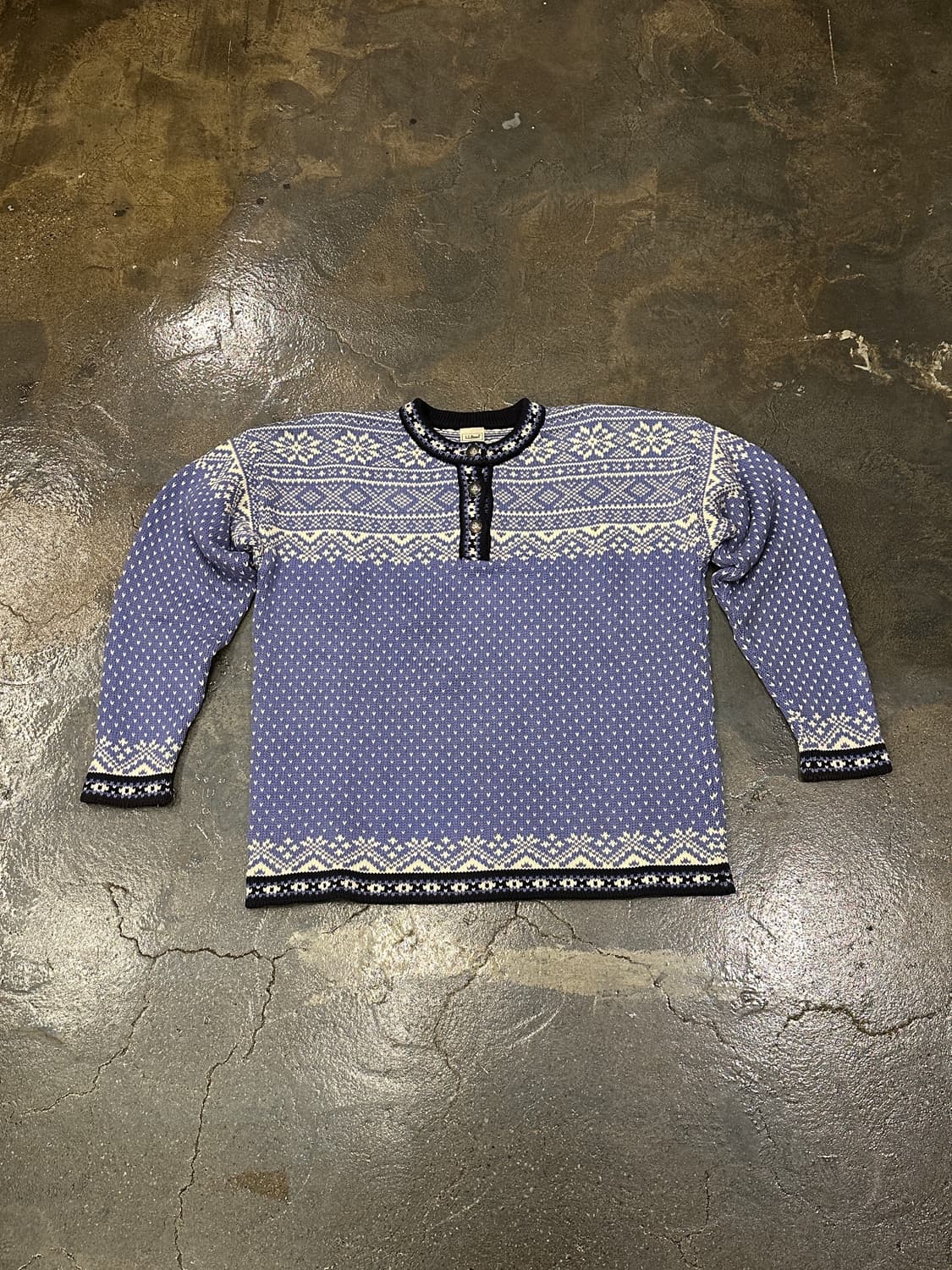 90s L.L.Bean 엘엘빈 버드아이 패턴 니트 L 상품이미지1