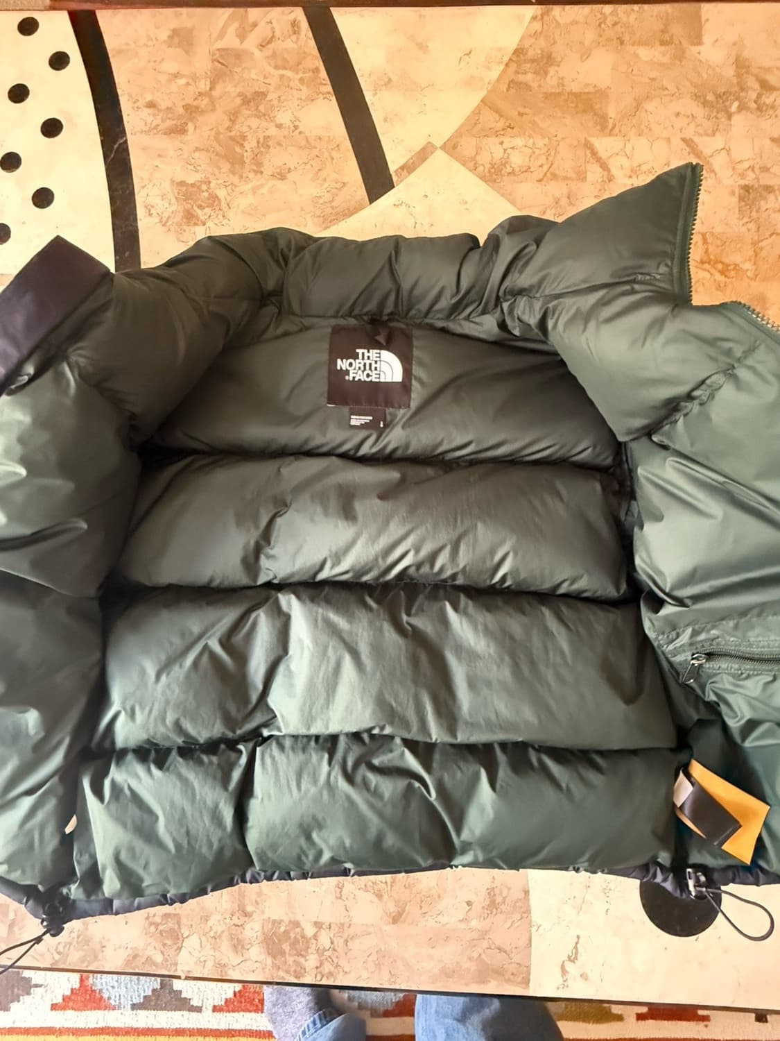 노스페이스 600 눕시 패딩 그린 네이비 후드 패딩 자켓 상품이미지4