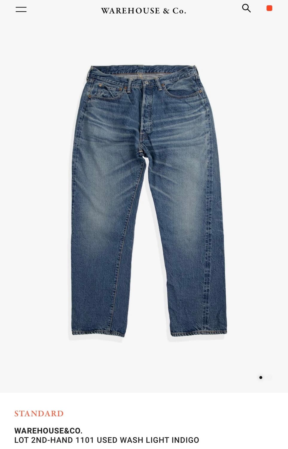 웨어하우스 1101 라이트인디고 30사이즈 상품이미지1
