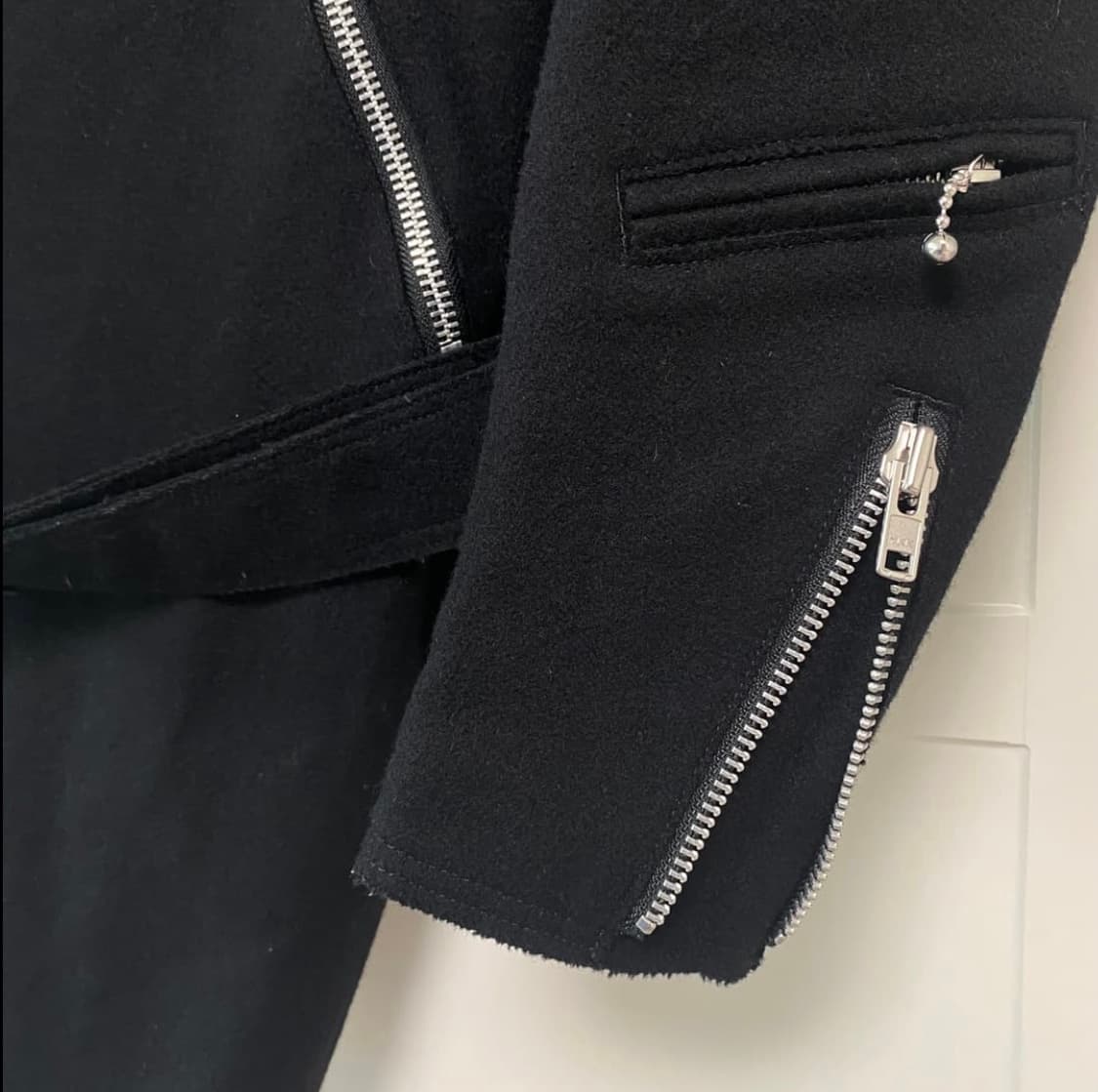 [2] The Viridi-anne 17AW 울 멜튼 라이더 코트 상품이미지6