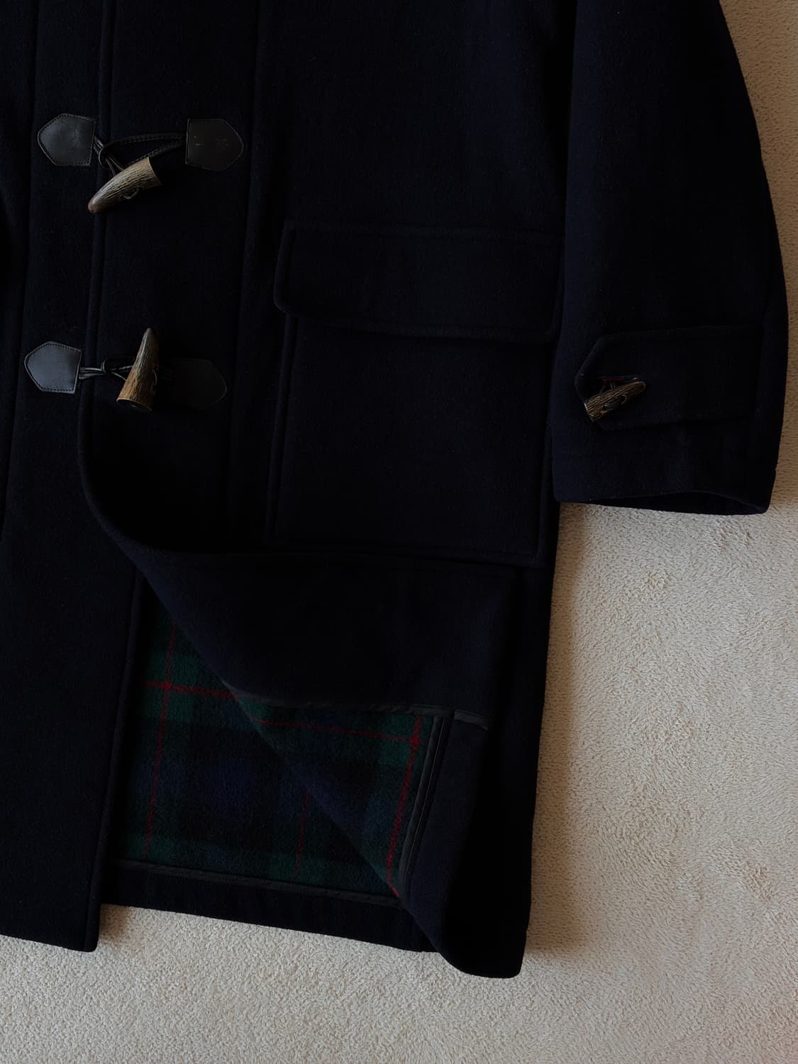 JAPAN 울·큐프라 후드 더플코트 상품이미지8