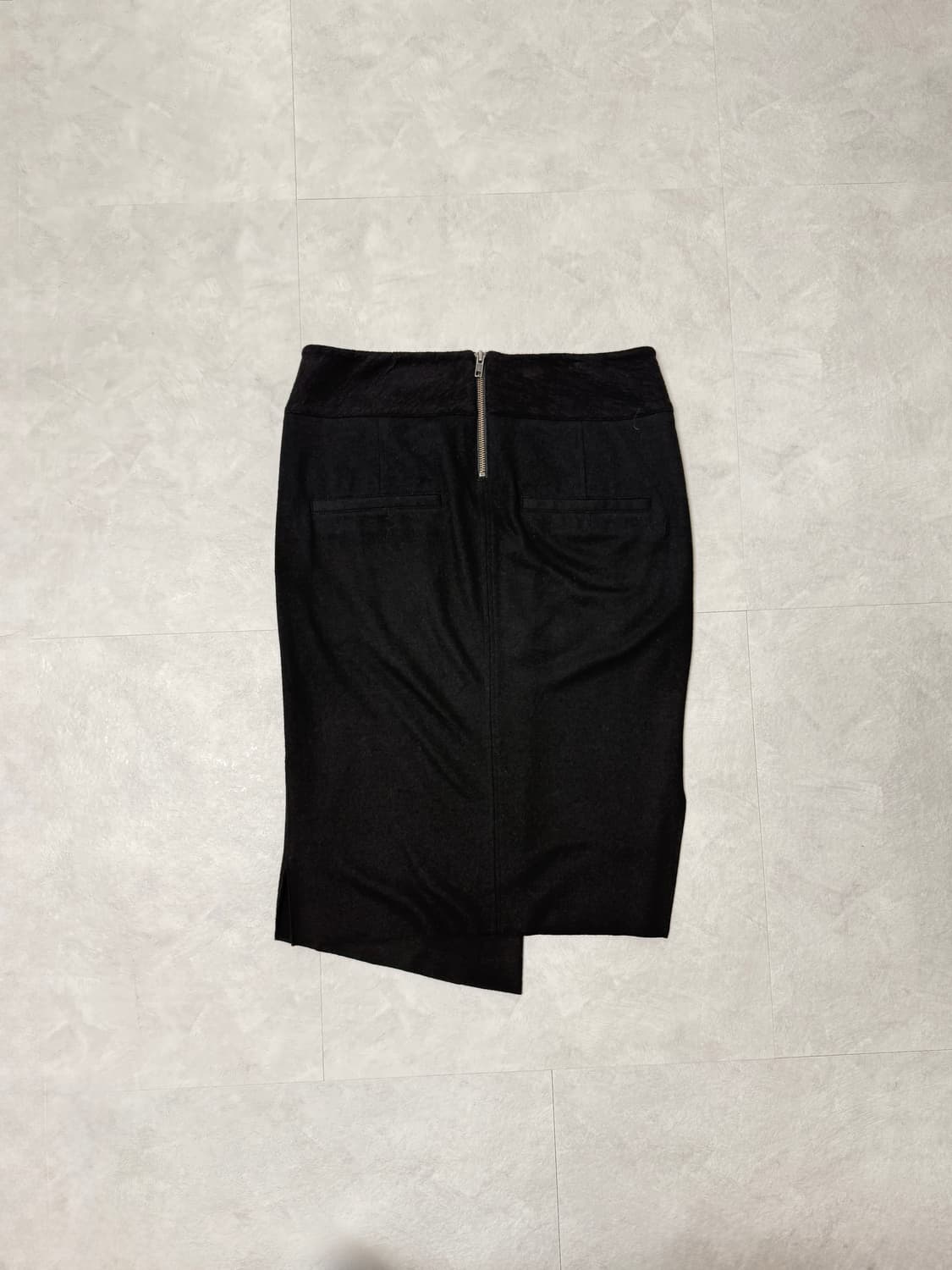 헬무트렝 텍스처드 울 미디 스커트 블랙 상품이미지2