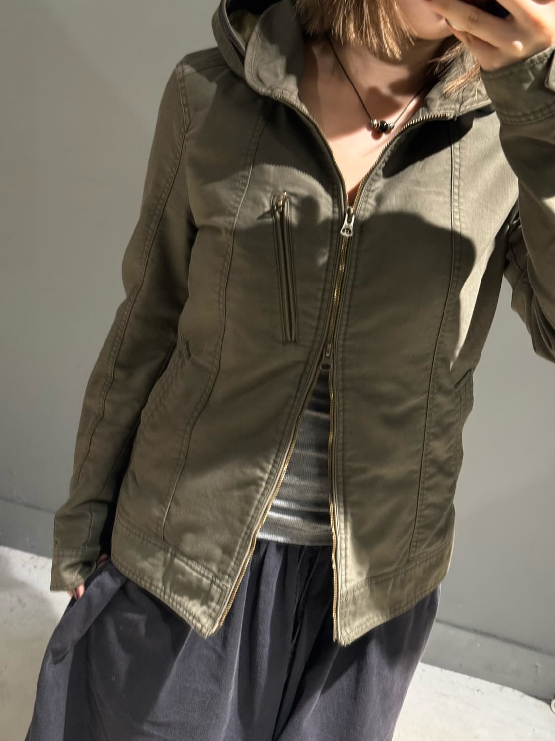 hood & high-neck 2-way detail jacket 상품이미지3