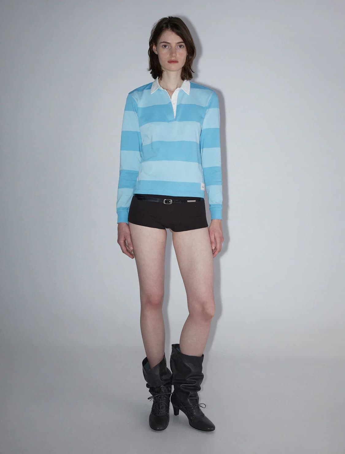 [XS,S,M]팔로마울 Susu 스트라이프 폴로 티셔츠/블루 상품이미지4