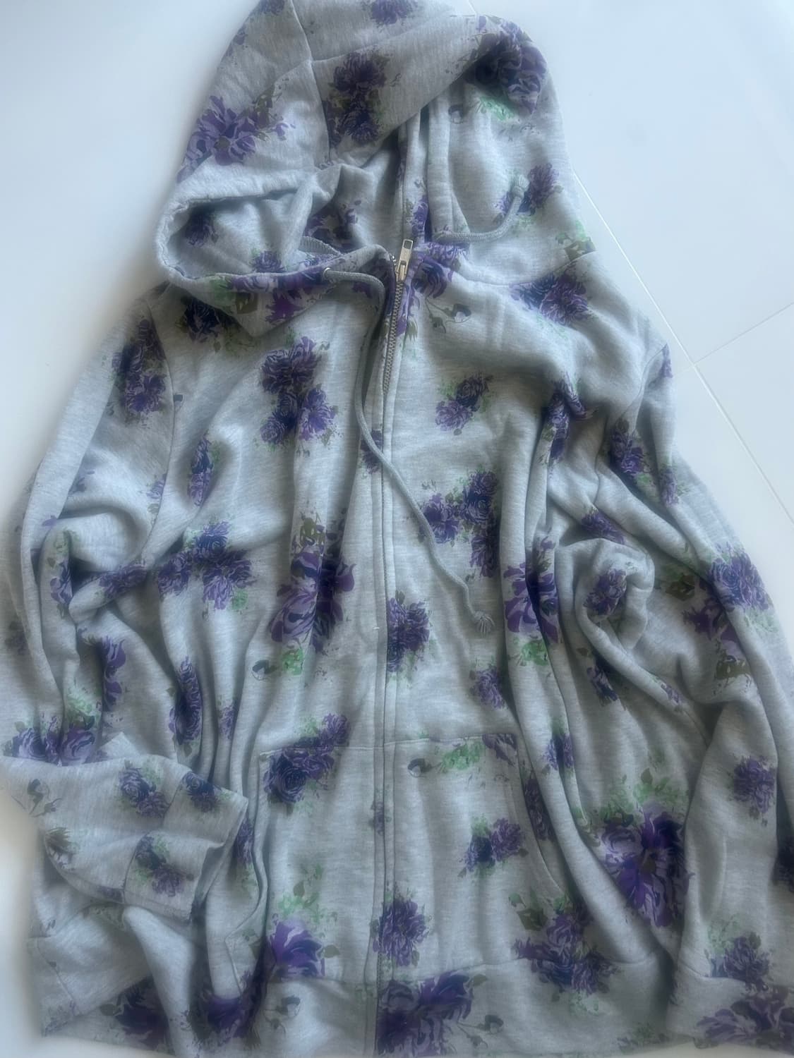 빈티지 플라워 패턴 원피스 후드집업 상품이미지1