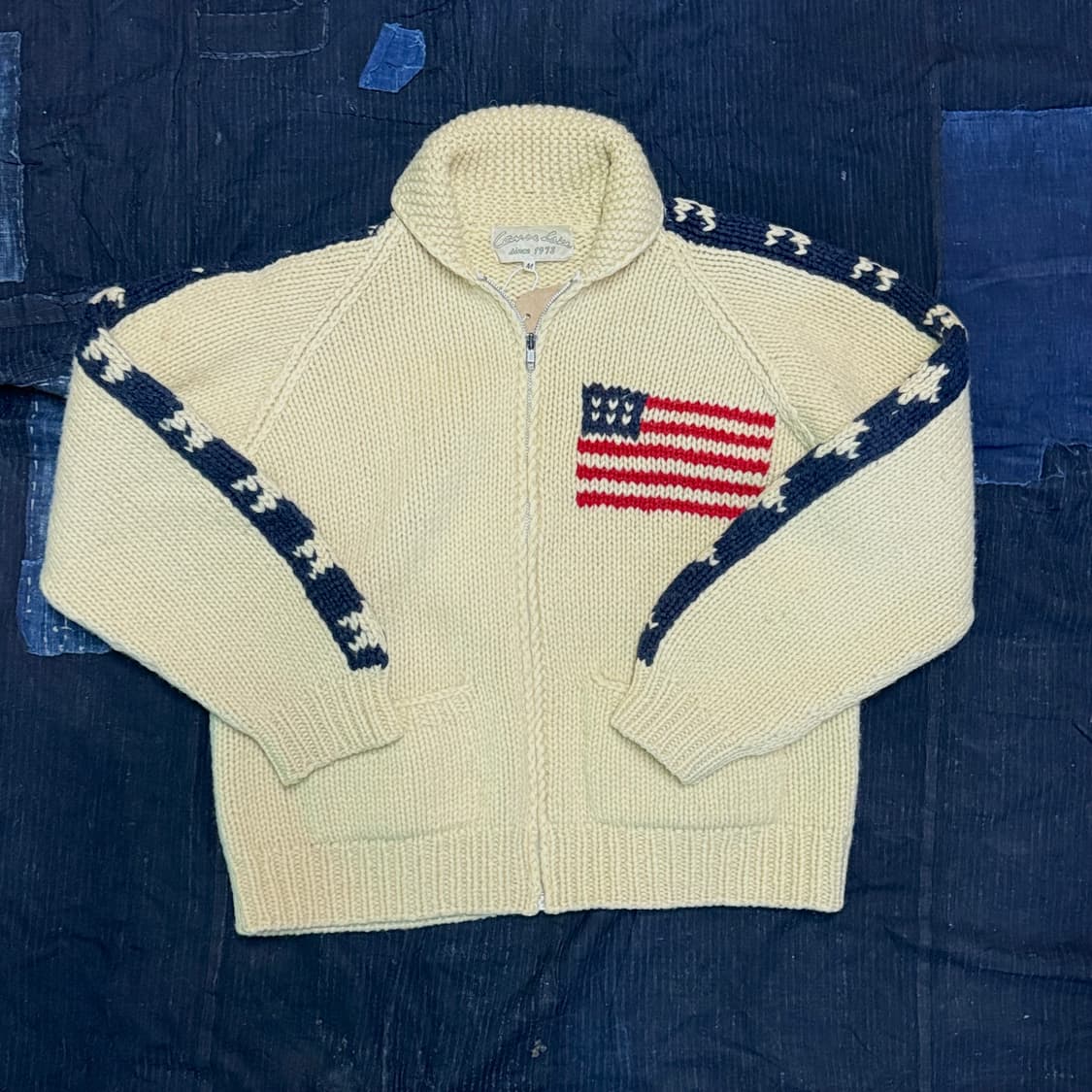 Canoe Lake 성조기 코위찬 스웨터 M 상품이미지1