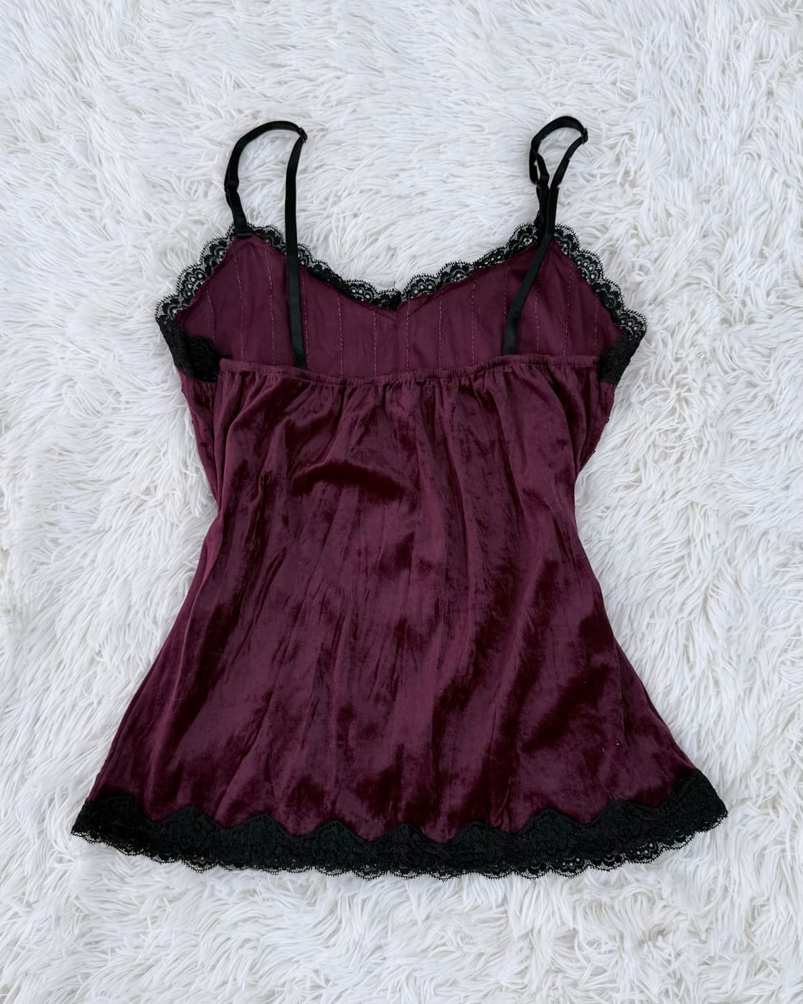 벨벳 와인 레이스 슬리브리스 나시 상품이미지2