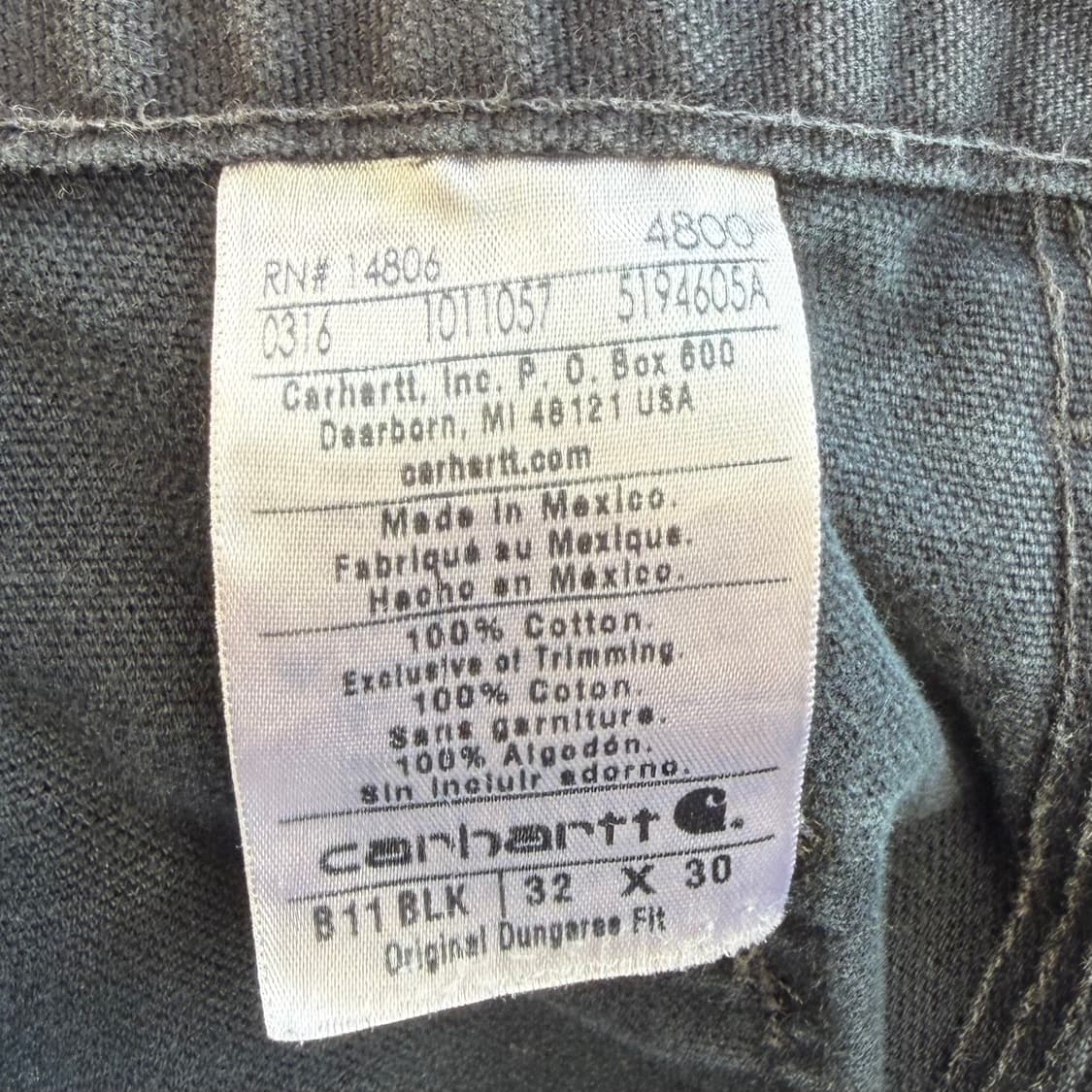 빈티지 칼하트 B11 BLK 싱글니 카펜터 팬츠 상품이미지10