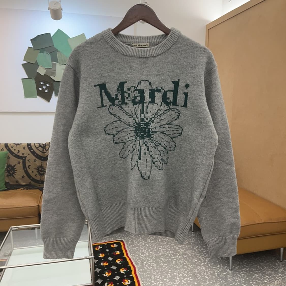 마르디메르크디 키치 딥그린 플라워 니트 105 C07651 상품이미지3