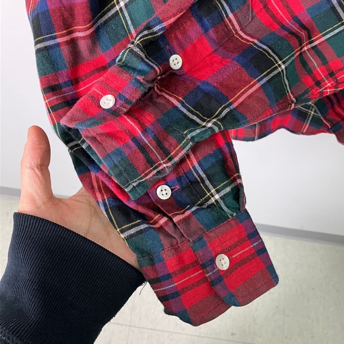 폴로 랄프로렌 레드 타탄 체크 셔츠 90 상품이미지7