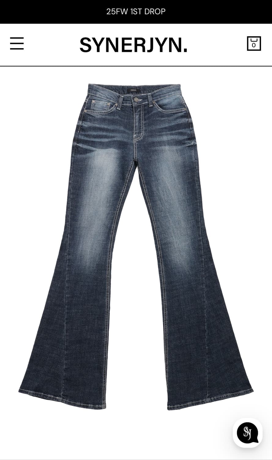 시너진  CAT WASHING DENIM PANTS DEEP BLUE 상품이미지1