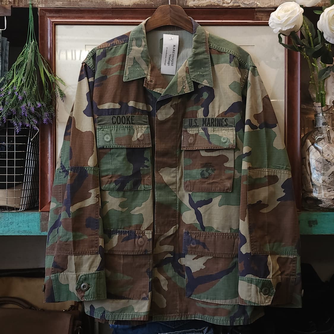 90s 미군 우드랜드 카모셔츠 BDU 미디움 레귤러 상품이미지1