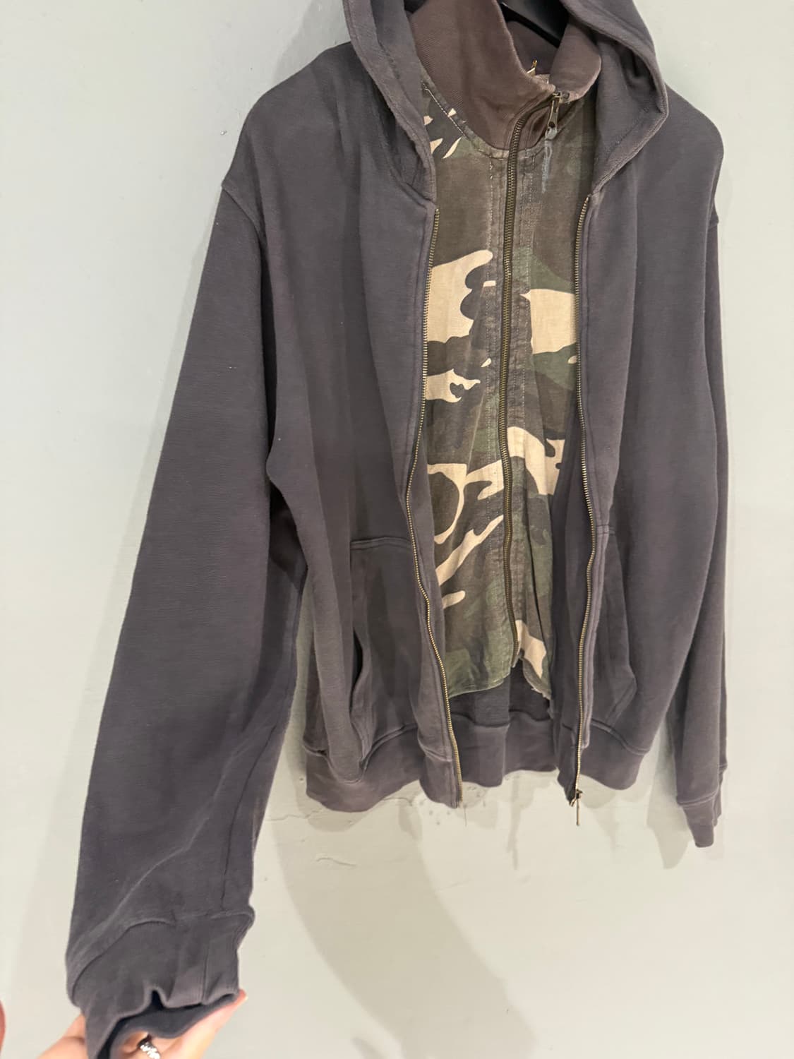 back eagle camo layered hood zip-up 상품이미지9