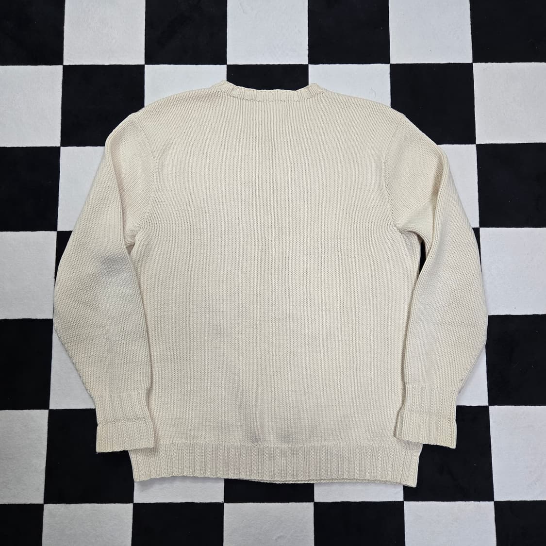 L 폴로랄프로렌 싯다운베어 핸드니트 스웨터 아이보리 상품이미지7