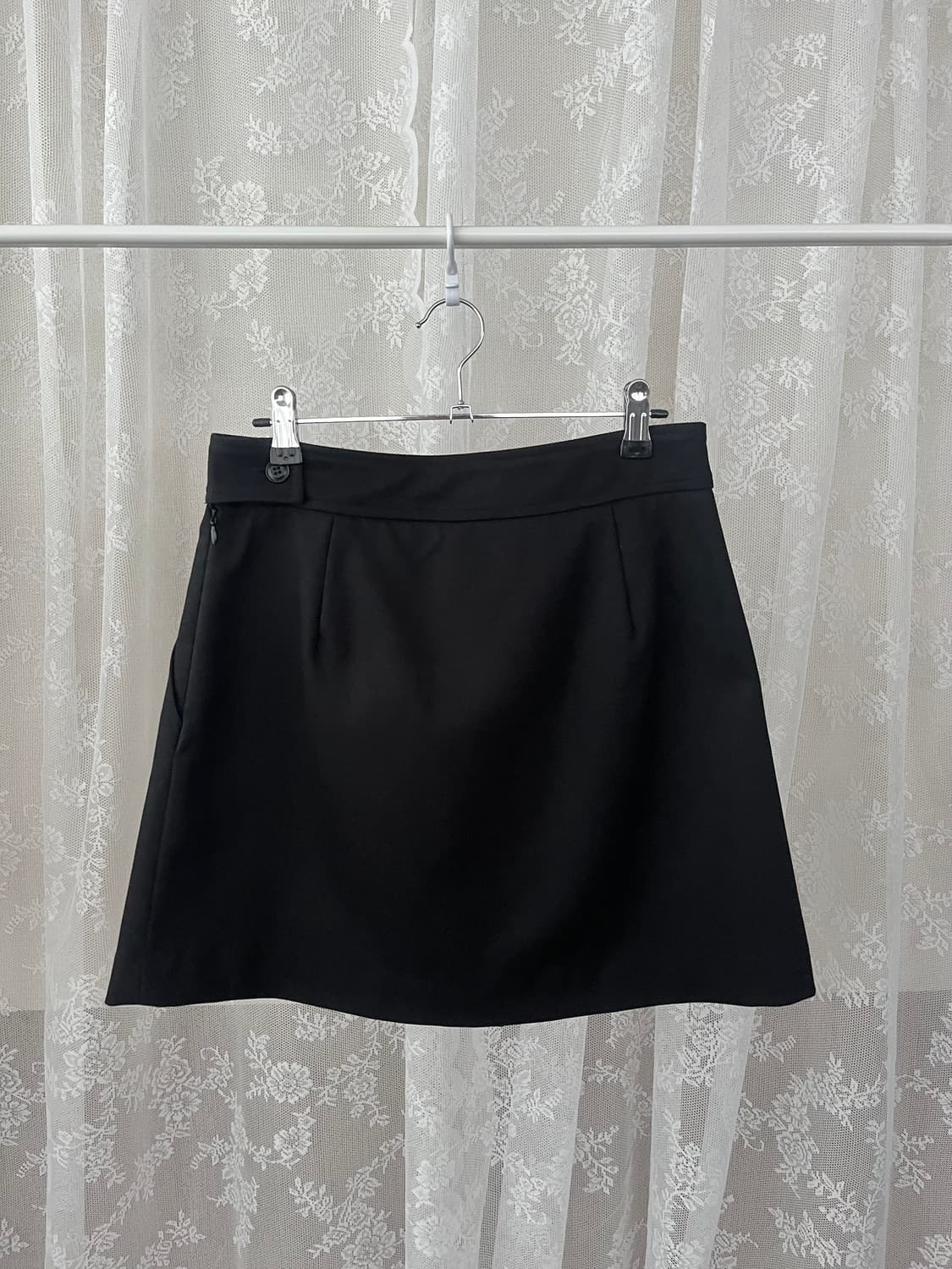 M) 새상품 르 Le 핀턱 미니 스커트 블랙 상품이미지2