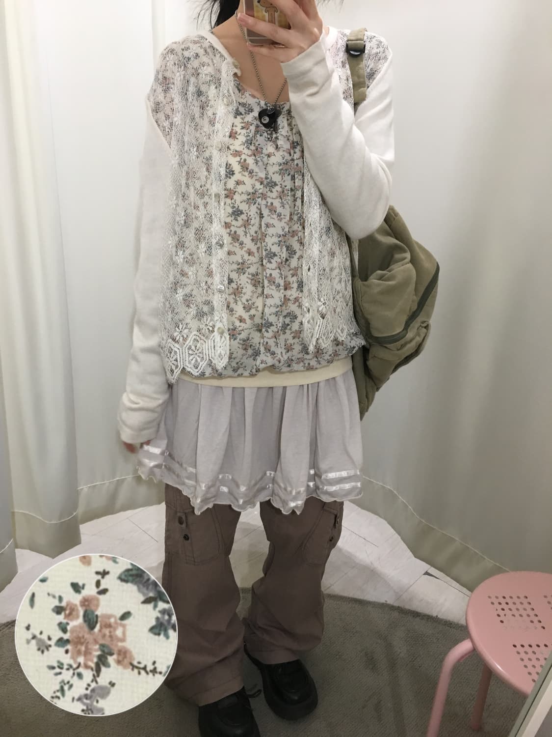 잔꽃 레이어드 블라우스 상품이미지1