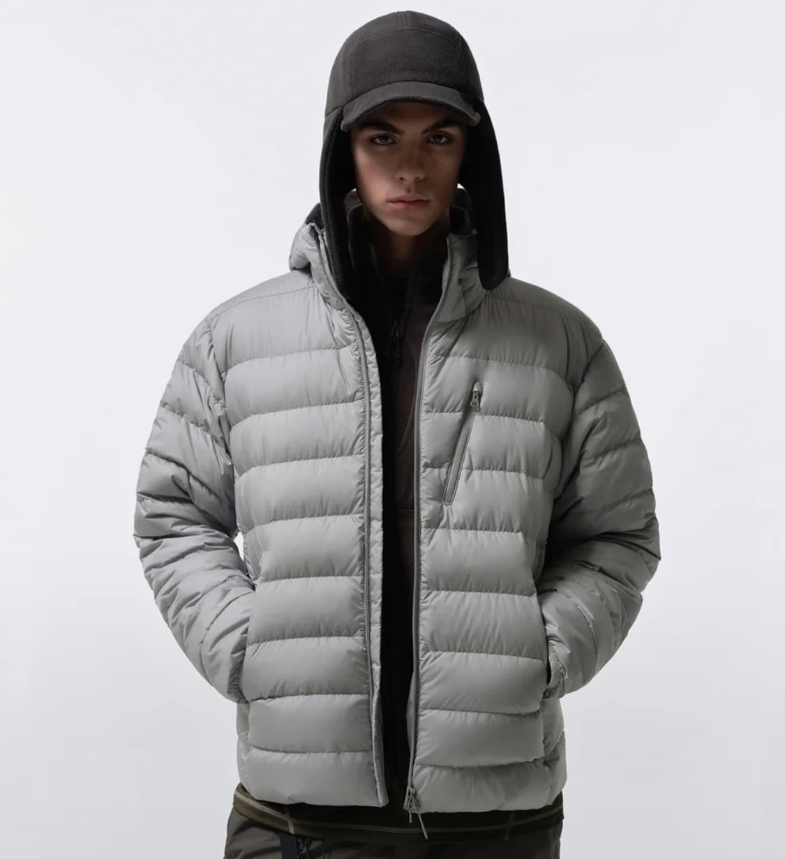 무신사 스탠다드 시티 레저 후디드 라이트 다운 재킷 라이트 그레이 L 상품이미지1