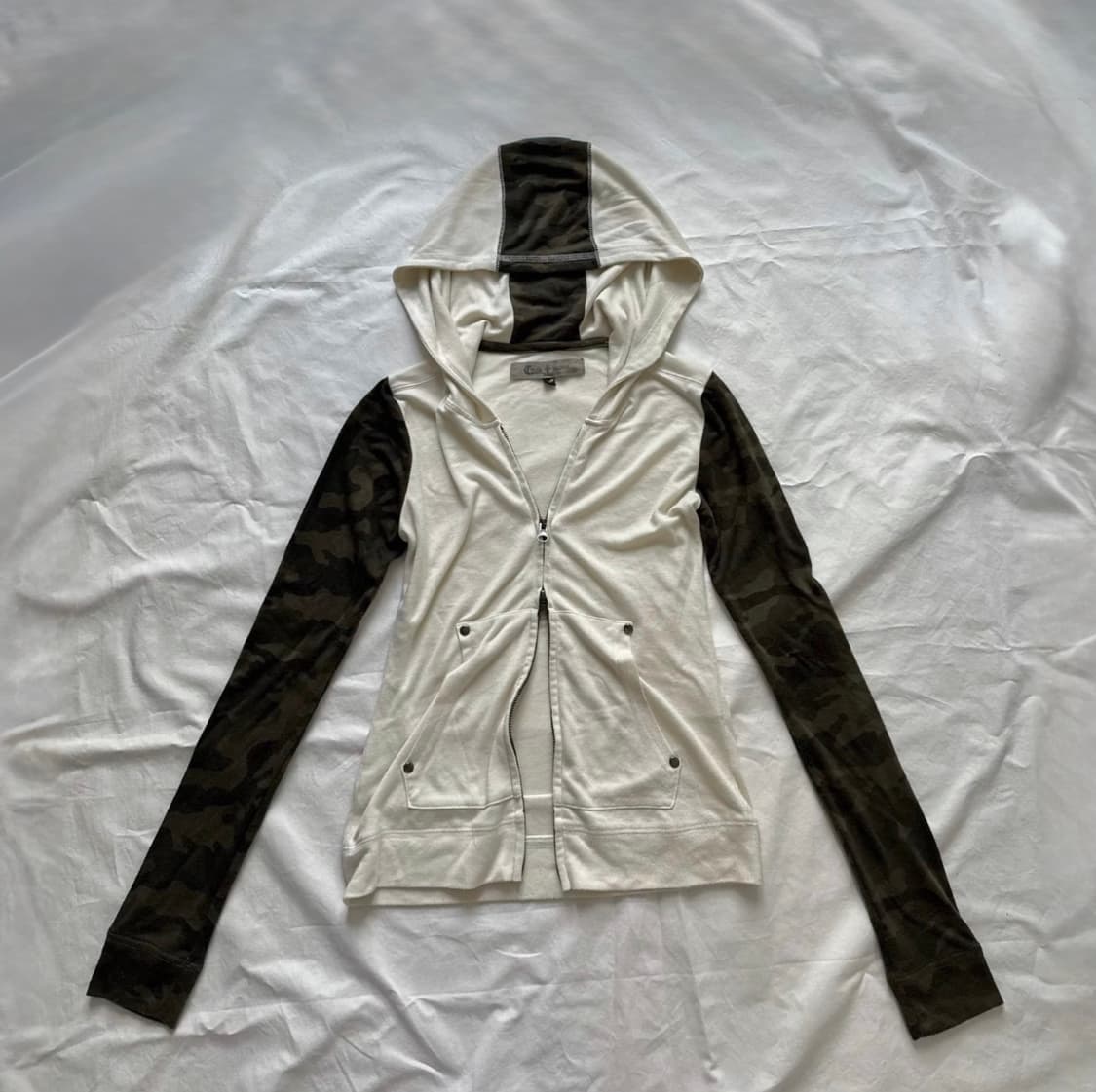 아카이브 스터드 2way 패널 믹스매치 카모 슬리브 후드집업 y2k 펑크 상품이미지1