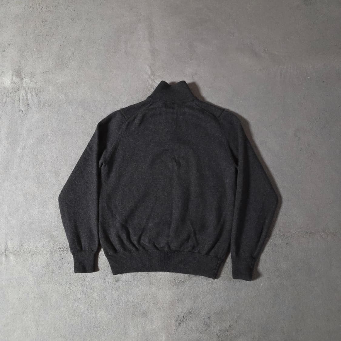 브룩스브라더스 엑스트라파인 이탈리안 메리노울 반집업 니트 M 차콜 상품이미지3