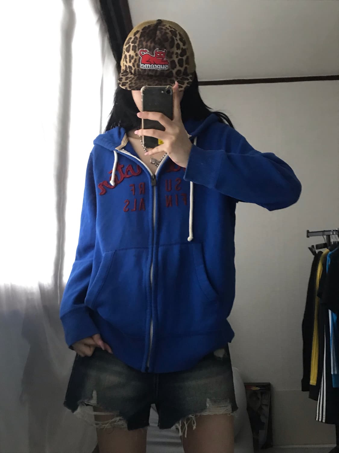 홀리스터 블루 버건디 후드집업 상품이미지4