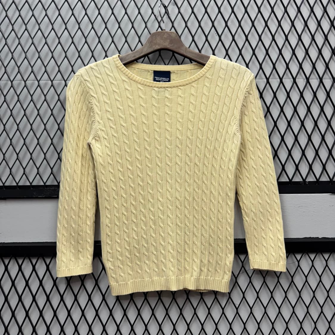 폴로 랄프로렌 케이블 니트 성조기 자수 로고 포인트 아이보리 상품이미지1