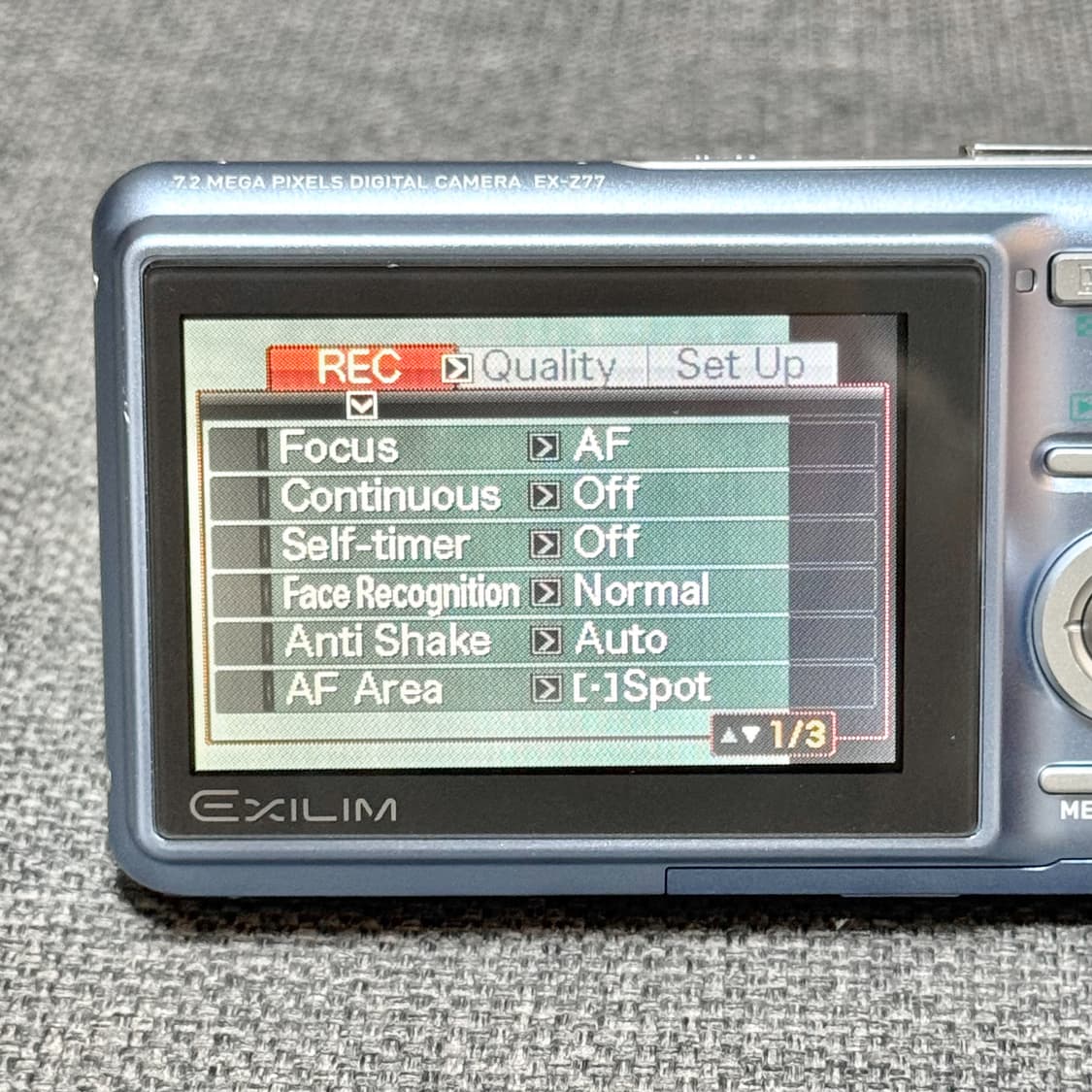 카시오 엑슬림 EX-Z77 라이트블루 빈티지디카 상품이미지4