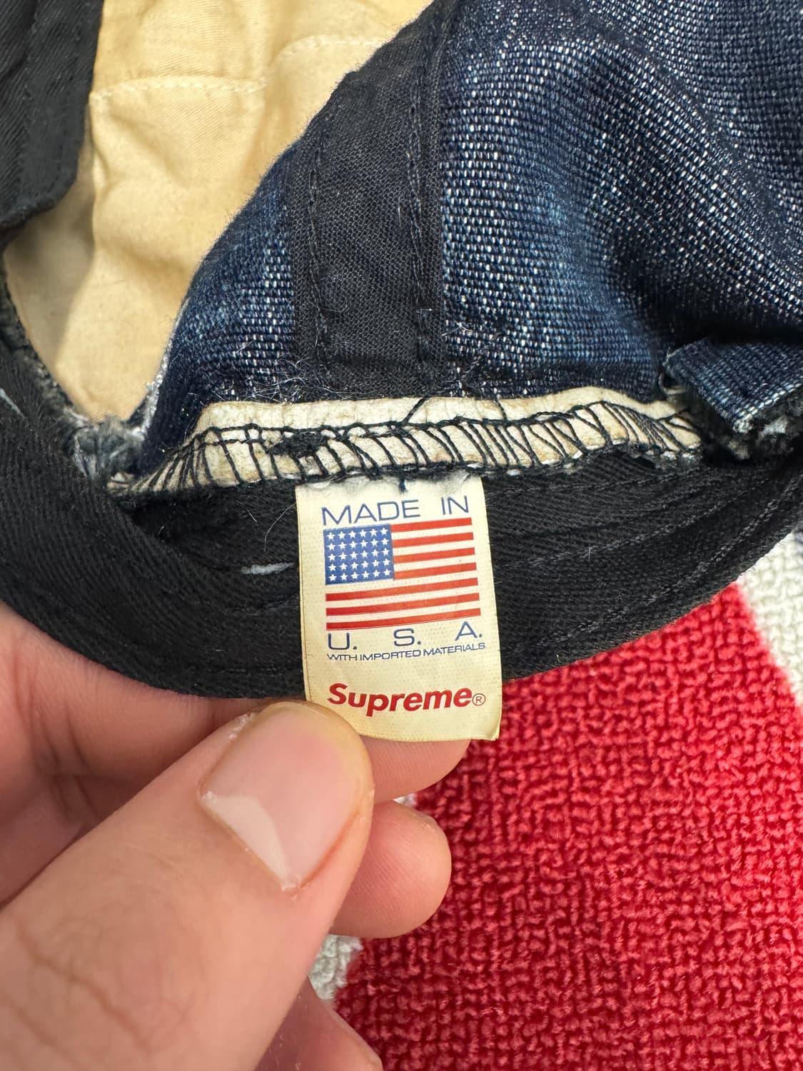 슈프림 코듀라 데님 에스 로고 6 패널 캡 블리치드 인디고 상품이미지6