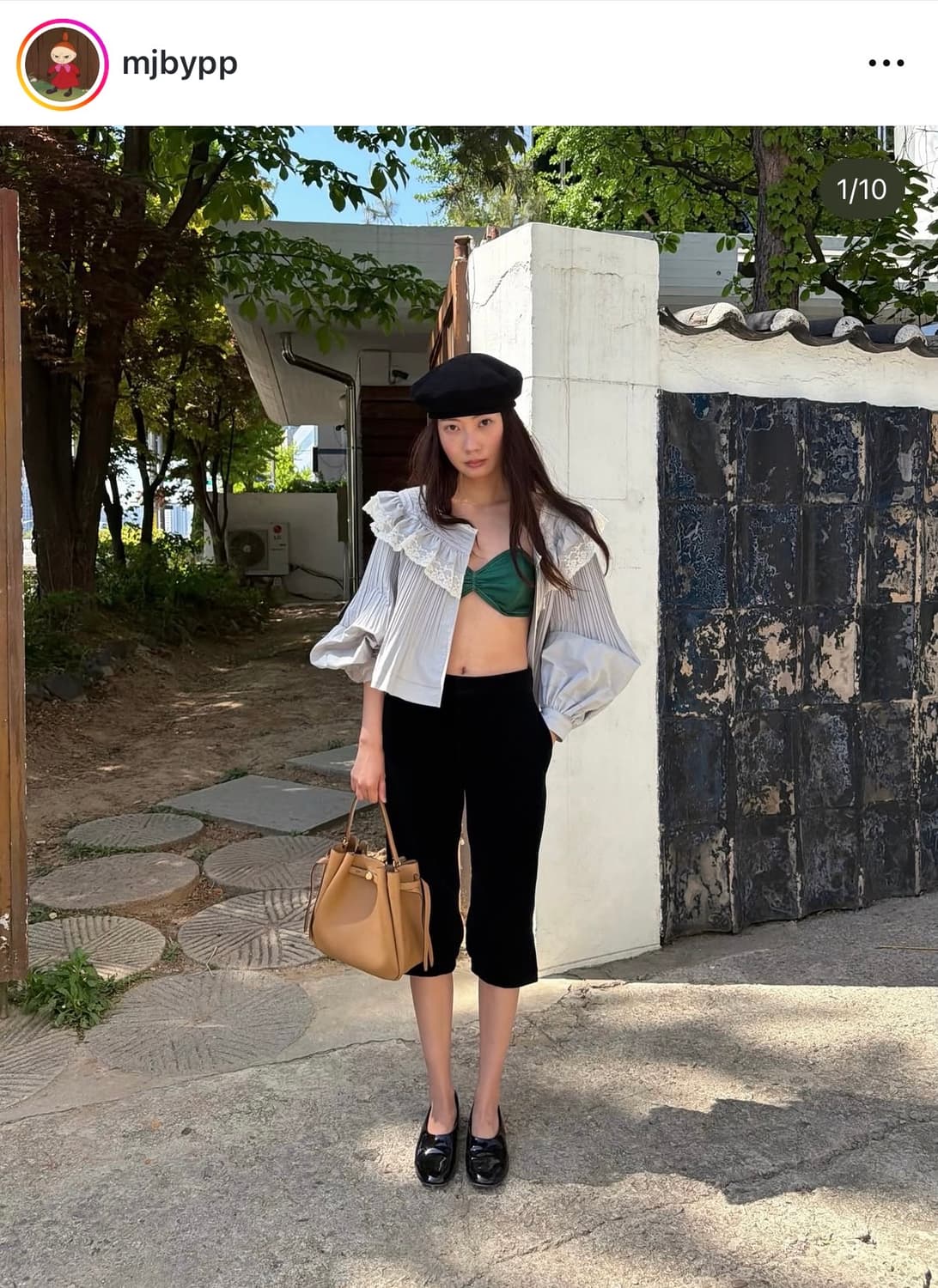 인플루언서 박민주픽 망고 벨트 카프리 팬츠 상품이미지1
