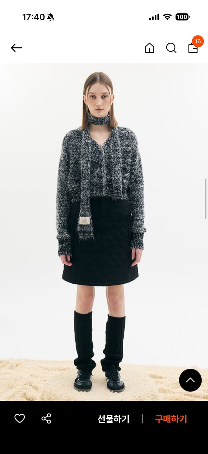 라티젠 팝콘 가디건 세트 블랙 상품이미지5