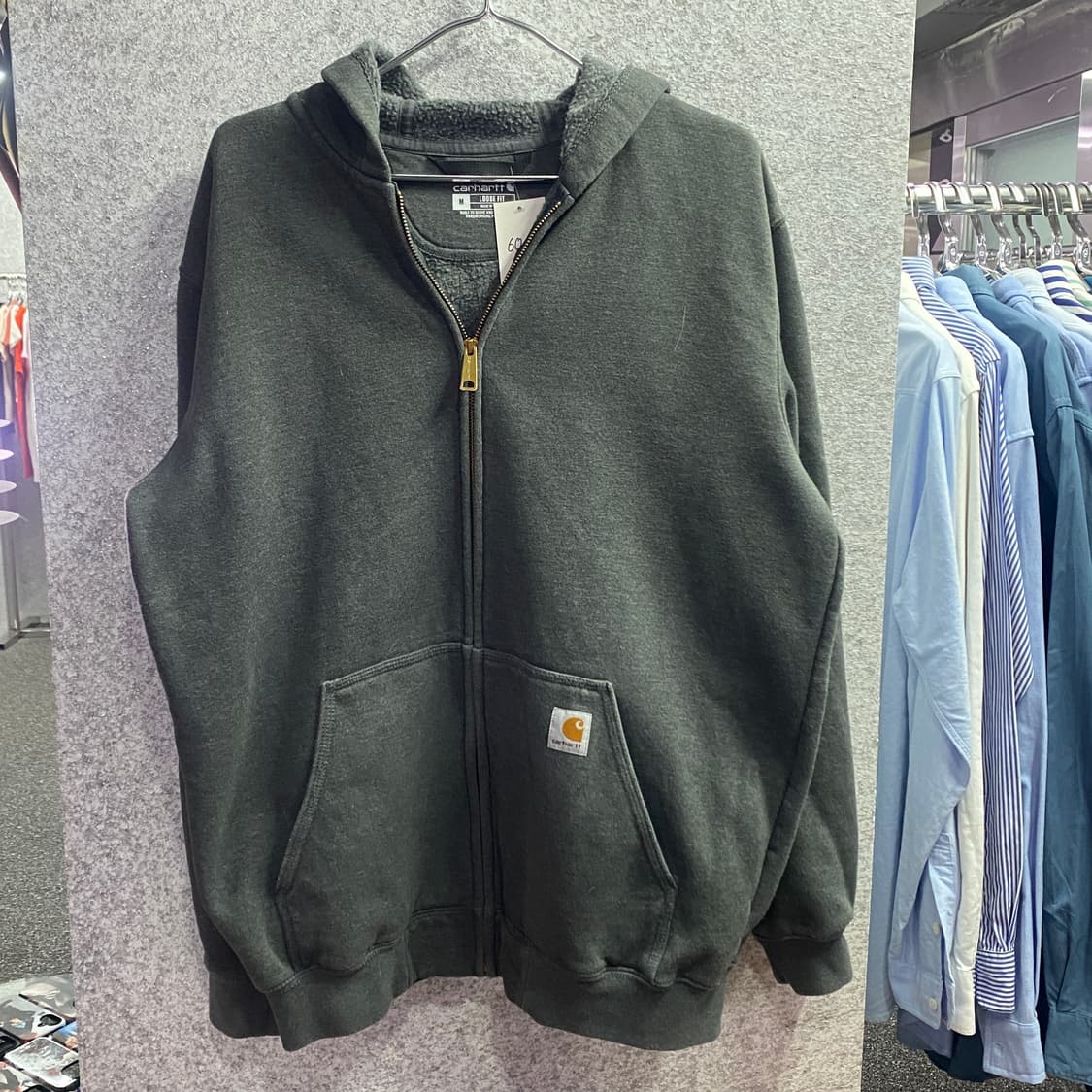 칼하트 패치로고 그레이 후드집업 B3178 상품이미지2