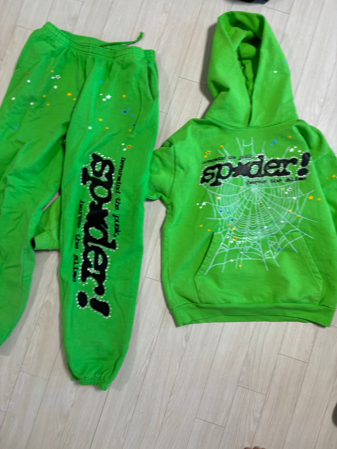 Sp5der punk 그린 셋업 L 상품이미지3