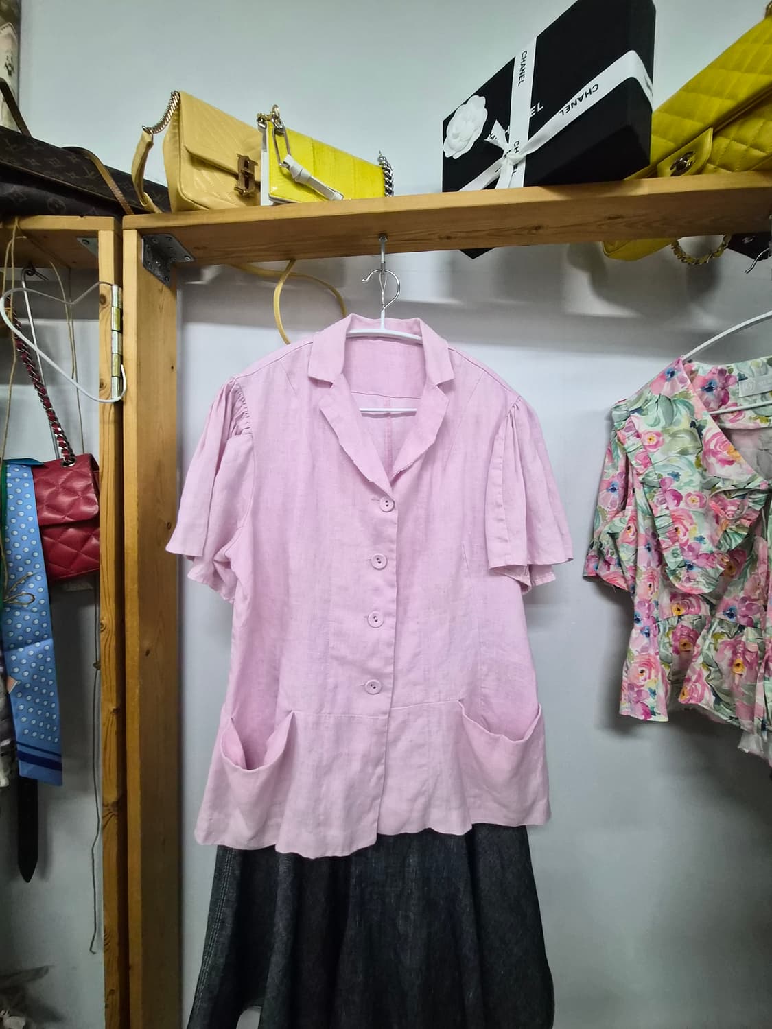 빈티지 린넨 프릴벌룬 자켓. 랙앤본 린넨데님 스커트 상품이미지2