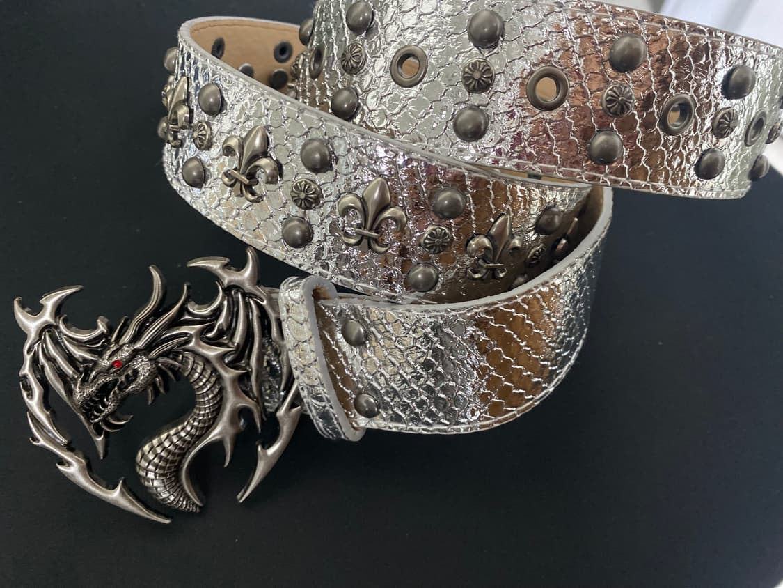 크롬무드 드래곤 버클 스터드 벨트 상품이미지1