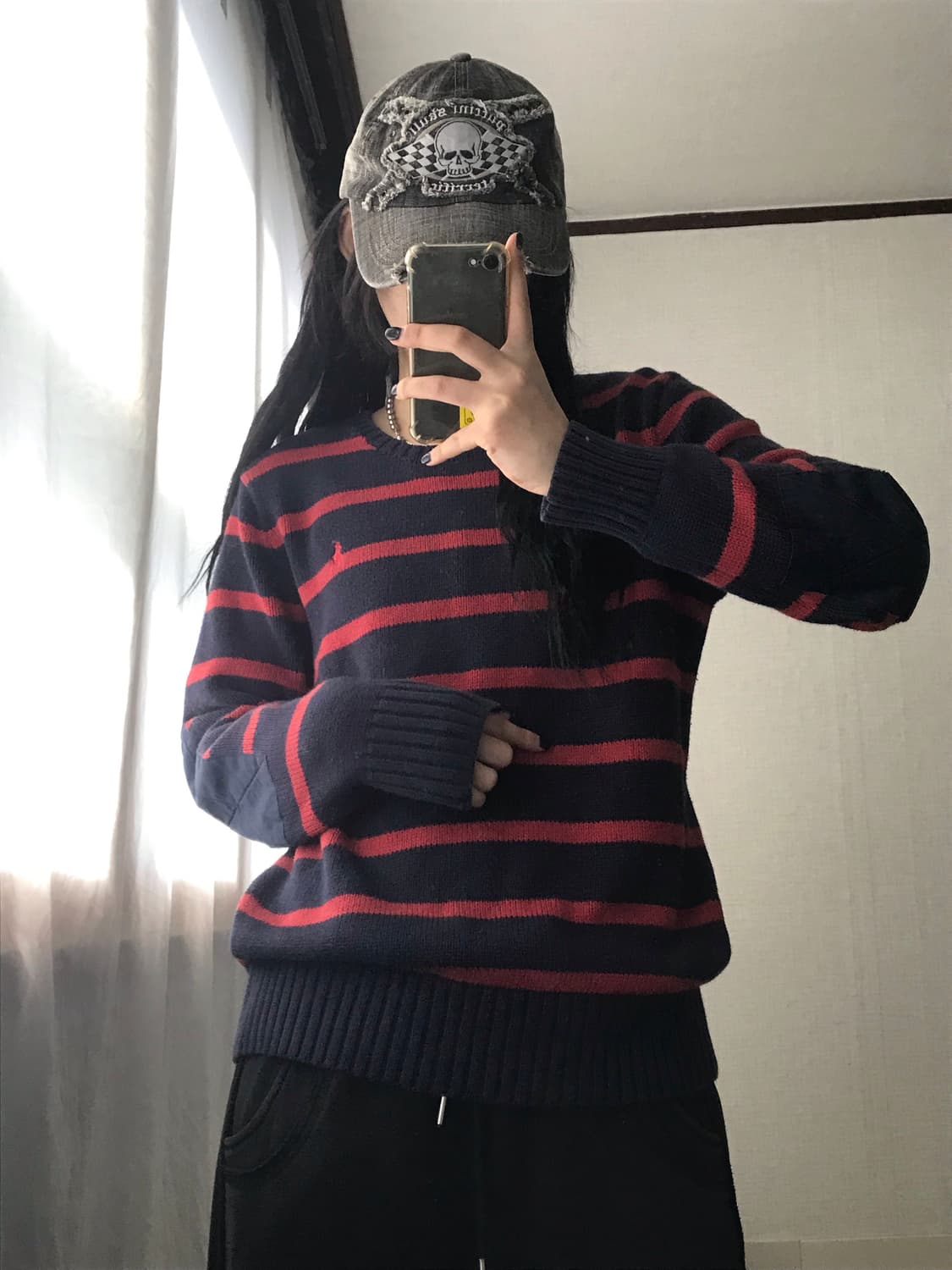 폴로 스트라이프 엘보패치 니트 상품이미지2