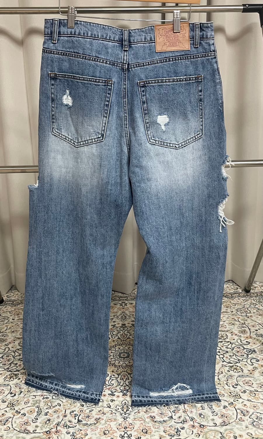 쿠어 와이드 데미지 진 (미착용) 상품이미지2