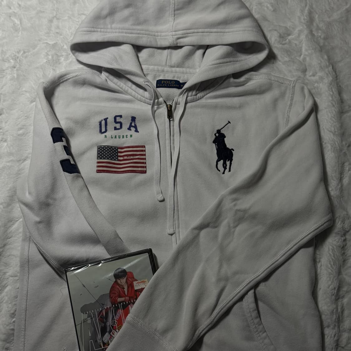폴로 빅포니 성조기 화이트 후드집업 M 상품이미지1