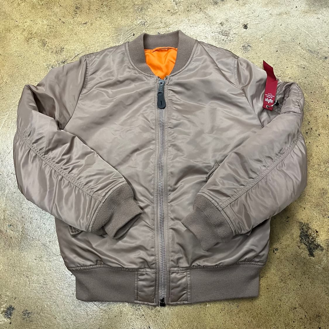 [정품/M] 알파인더스트리 MA-1 봄버 자켓 브라운 오렌지 b14 상품이미지2