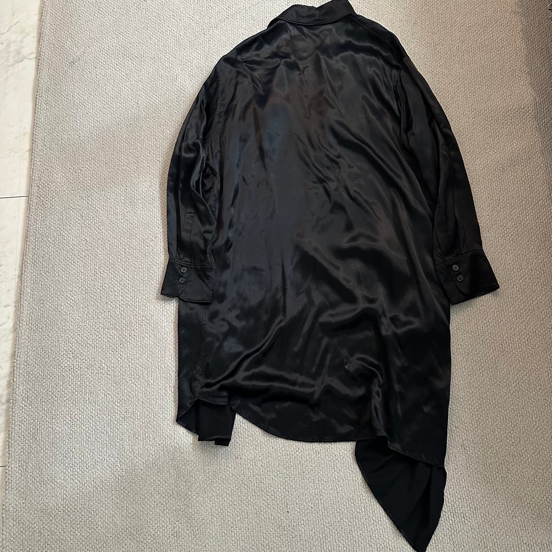 요지야마모토 Yohji Yamamoto 레이온 아시메트리 롱 셔츠 상품이미지8