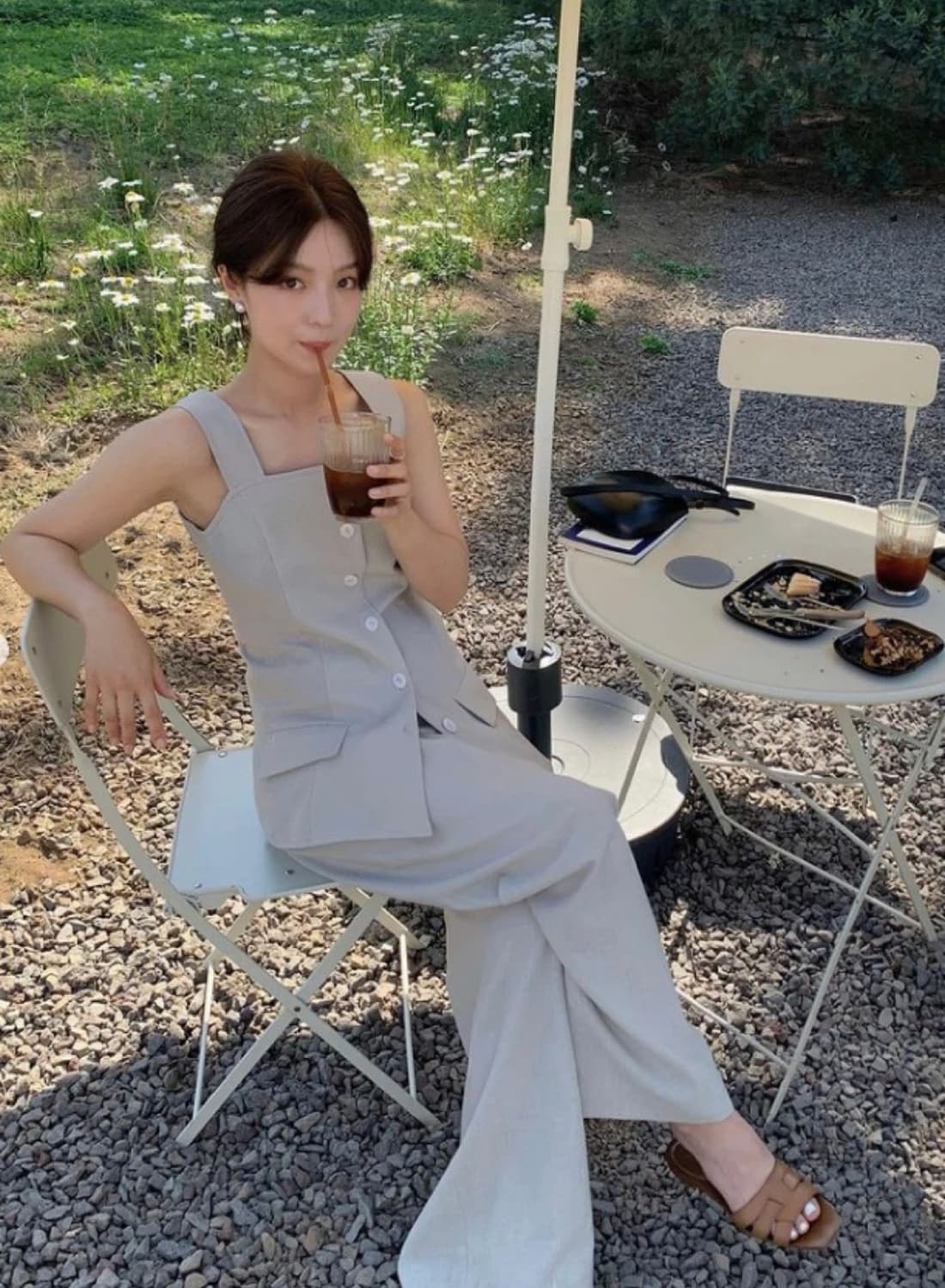 Ged 스퀘어넥 베스트 & 와이드팬츠 셋업 상품이미지4