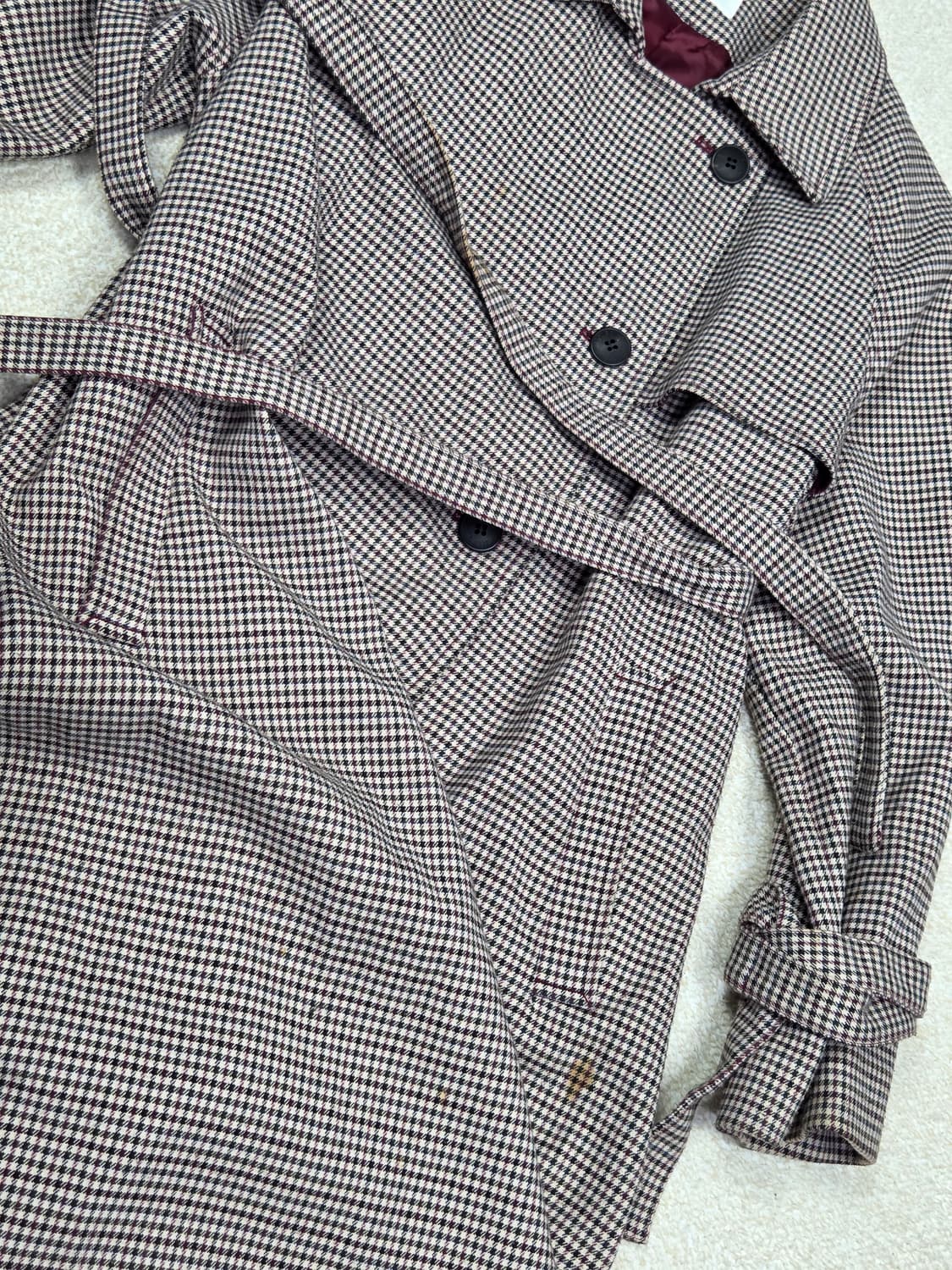 [스튜디오 톰보이] 하운드투스 체크 벨티드 래글런 코트 | 00236 상품이미지9