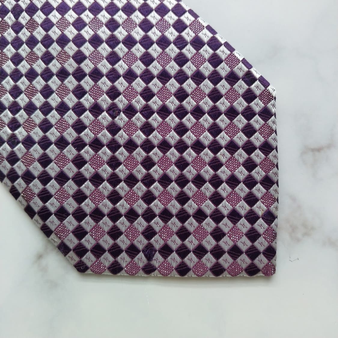 메트로시티 실크 퍼플 체크 자카드 넥타이 8.5cm A+등급 K934
 상품이미지9