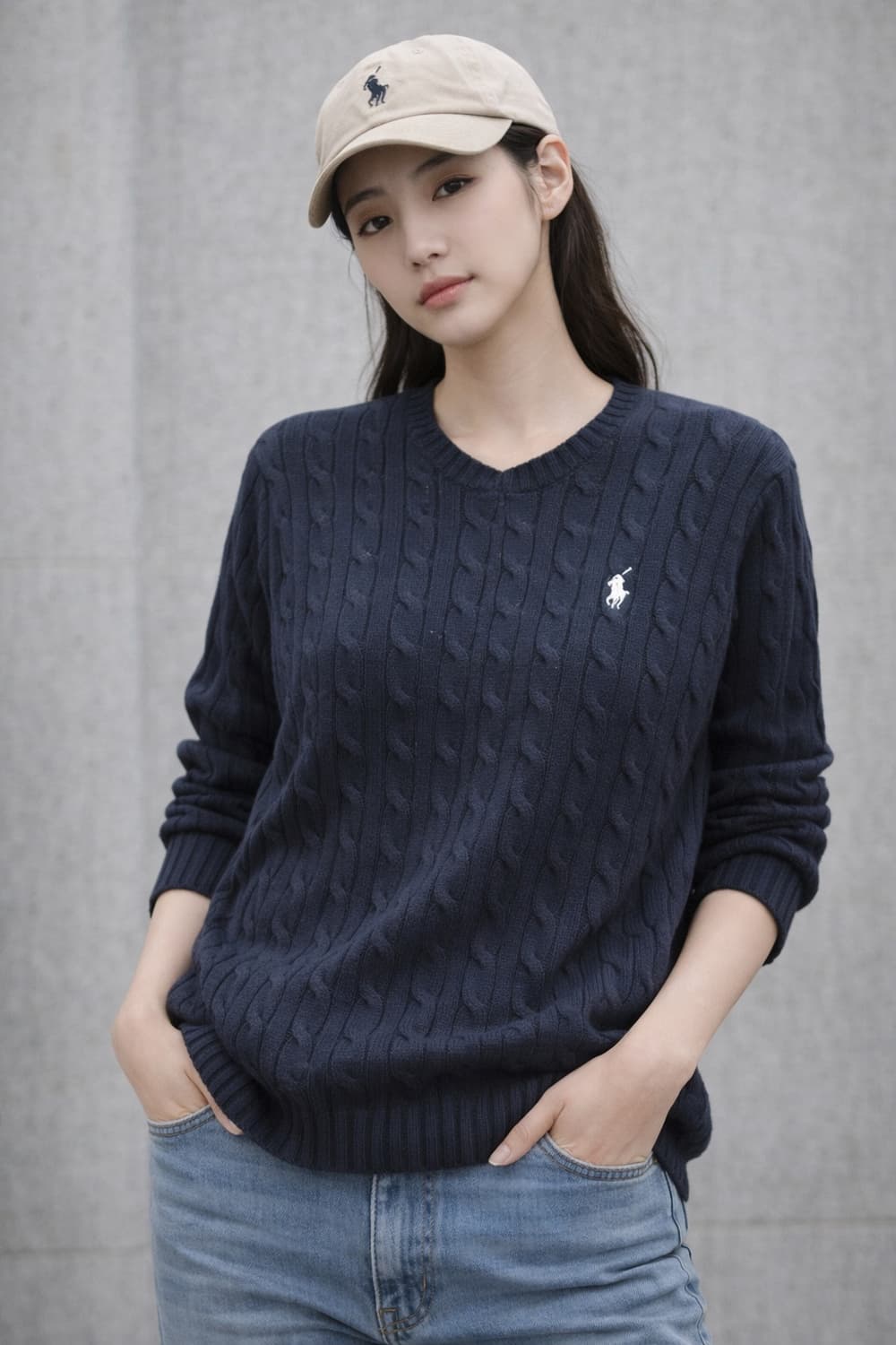 Ralph Lauren  폴로 랄프로렌 케이블 꽈베기 니트 - 네이비 상품이미지1