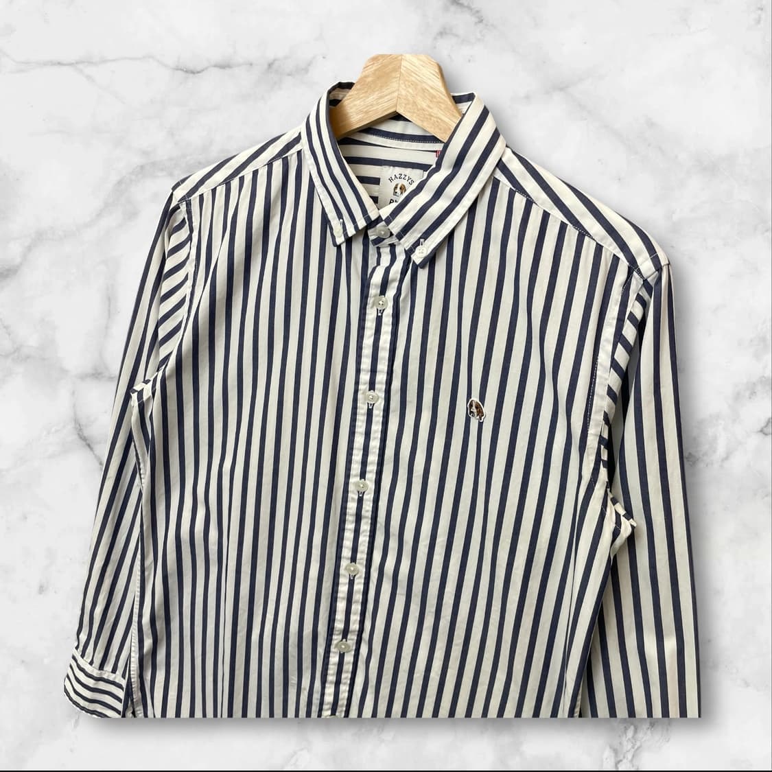 헤지스 피즈 네이비 스트라이프 긴팔 셔츠 95 상품이미지3