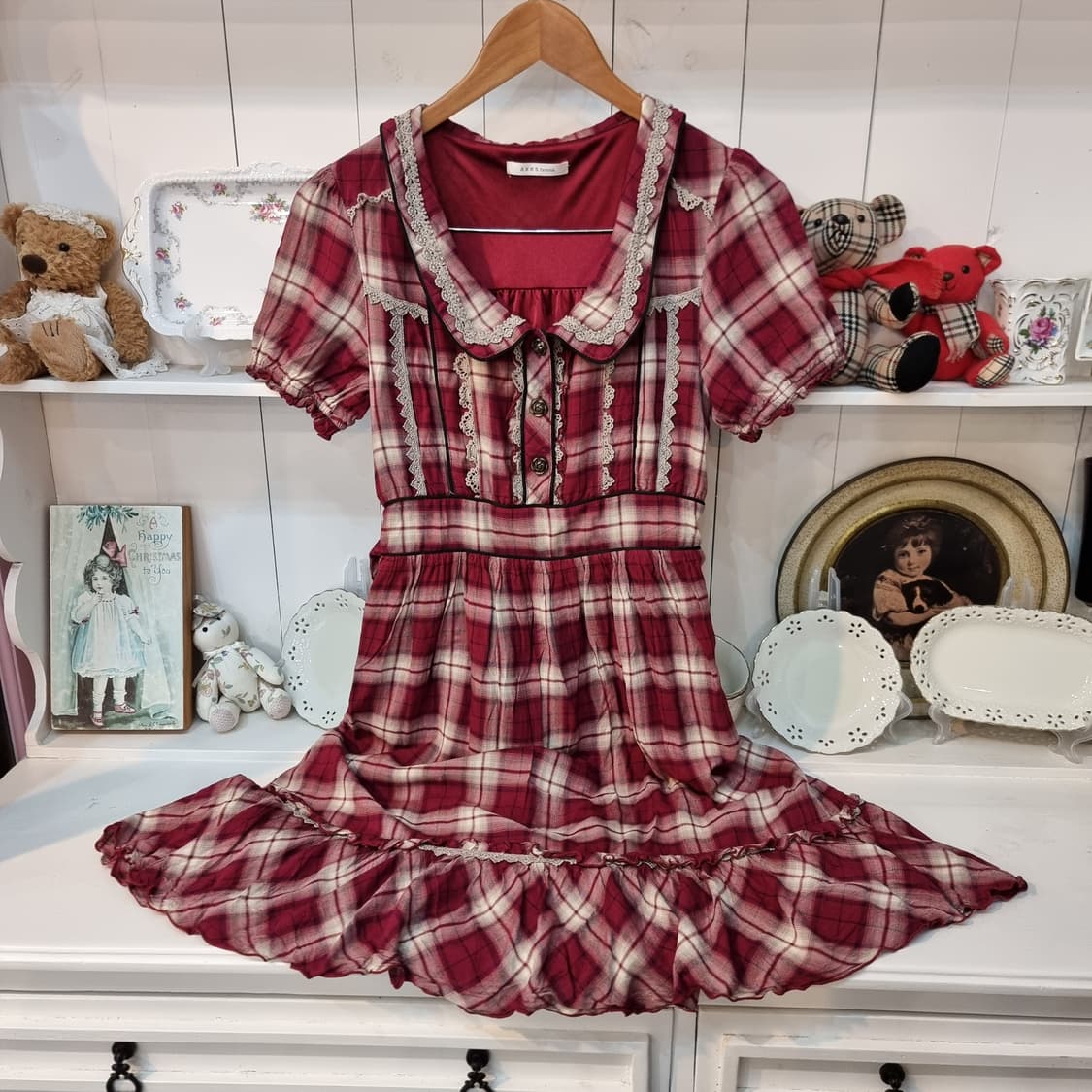 AXES femme 악세스팜므 빈티지 체크 프릴 원피스 상품이미지1