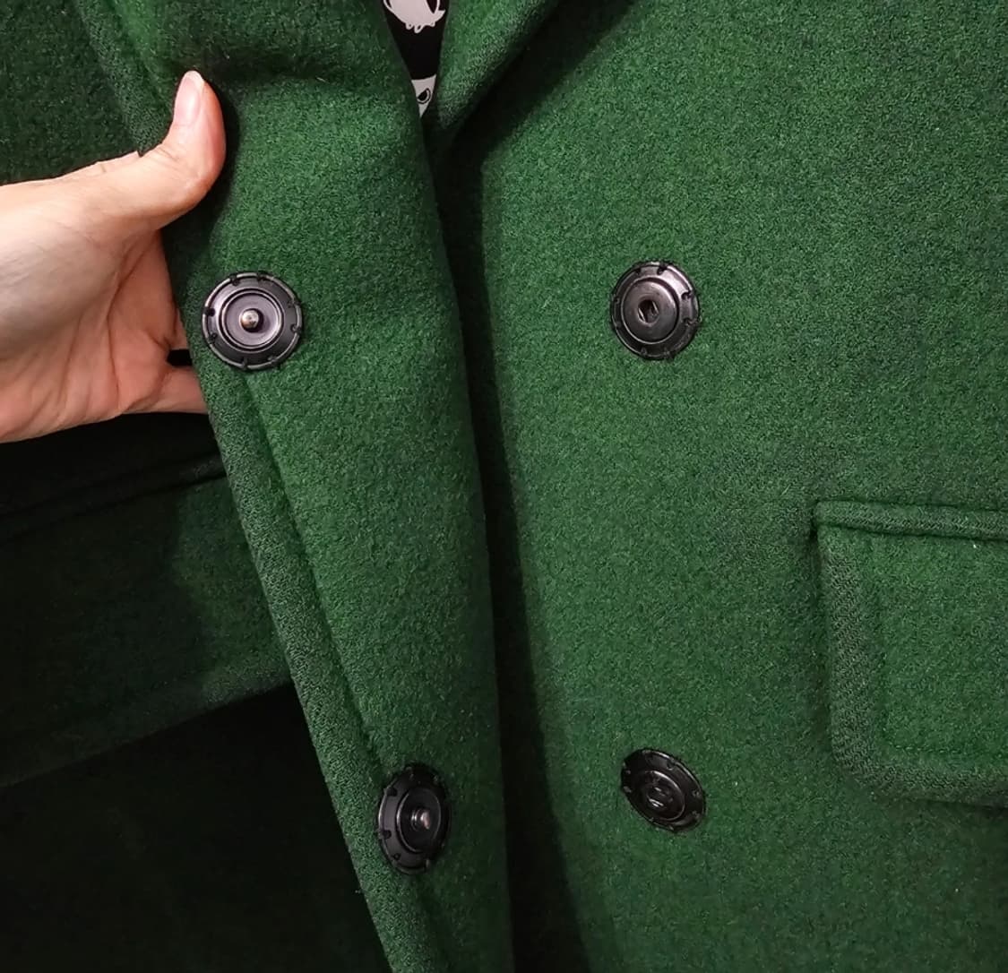 럭키슈에뜨 그린 오버핏 울 코트 ~44반 상품이미지7