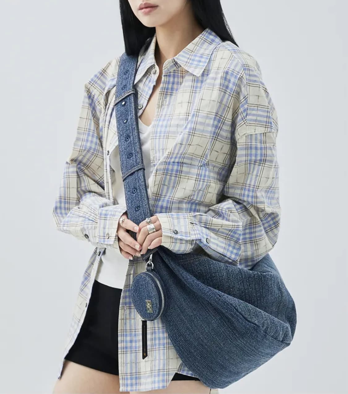 밈더워드로브 몬타 데님 메신저백 크로스백 아이돈워너셀쿠어밋맷밋인템포무드 상품이미지6
