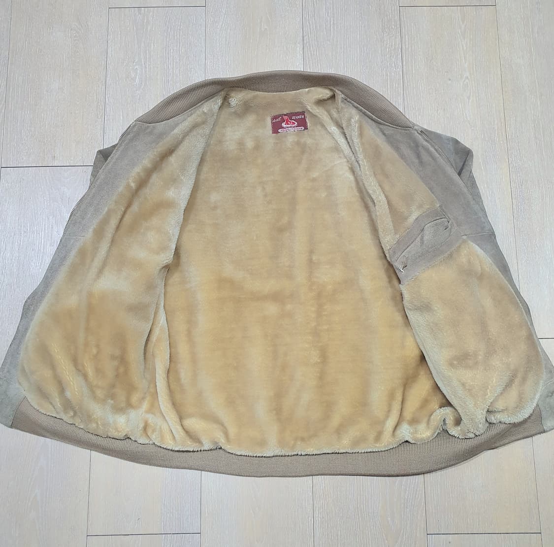 빈티지 스웨이드 블루종 쉐르파 봄버 국내 100 무스탕 상품이미지5