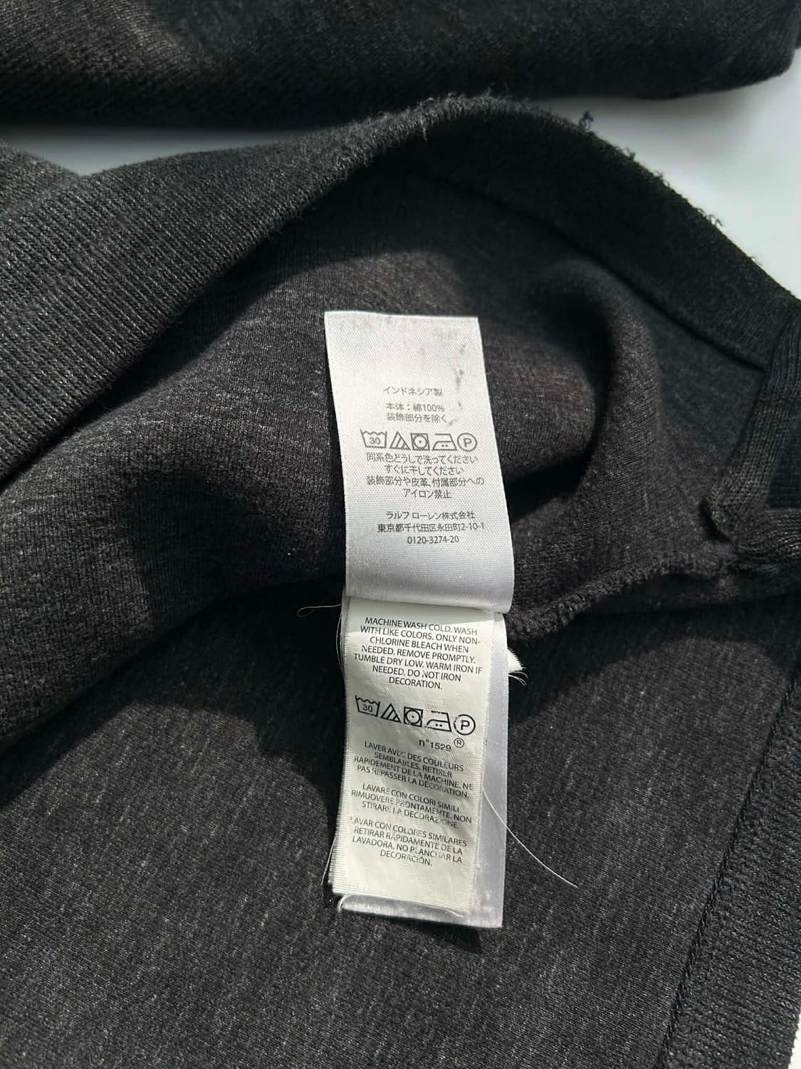 [L] 폴로 랄프로렌 차콜 그레이 코튼 니트 하프집업 상품이미지6