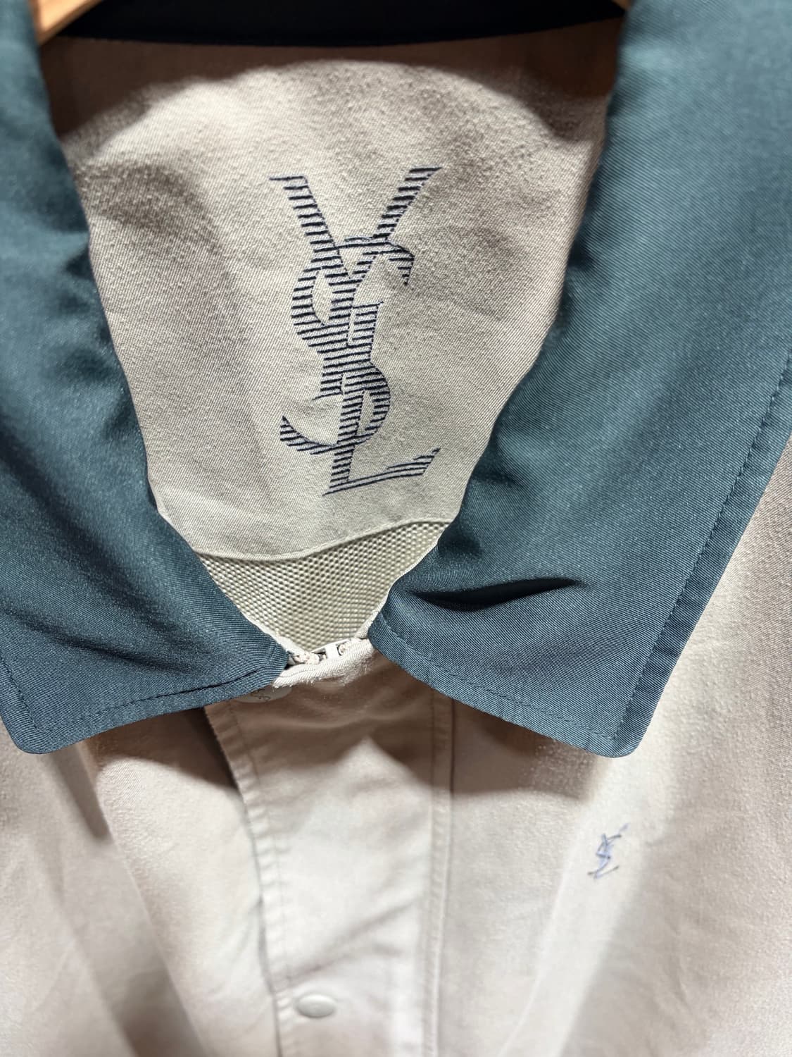 XL YSL 입생로랑 심볼로고 카키베이지 버튼 자켓 상품이미지5
